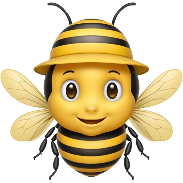 draw iOS emoji Bee, but with iOS emoji gentle hat emoji
