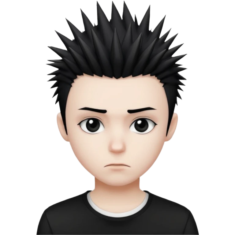 boy with spiky emo hair and white shirt emoji