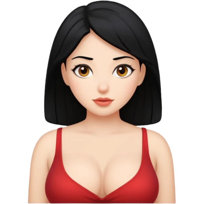 big boobs black hair,  emoji