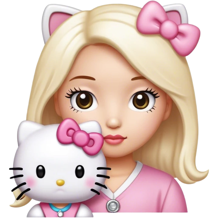  hello Kitty SANRIO holding an eyelash spoolie emoji
