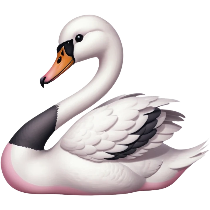 very pale grey pink swan  emoji