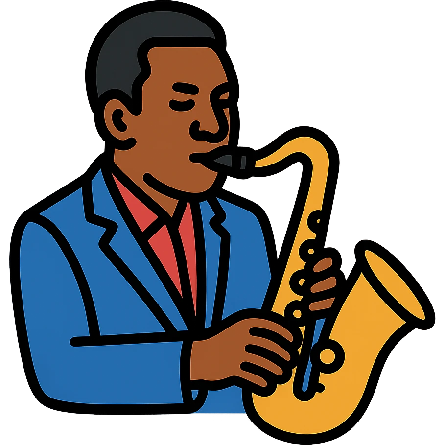John Coltrane playing saxophone emoji