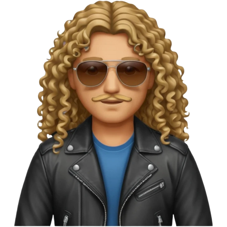 Biker Gang with Sunglasses, long curly hair, sunglasses emoji