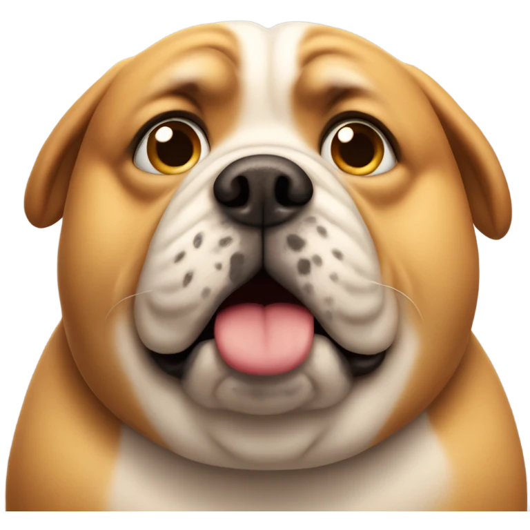 Fat dog looking stupid emoji