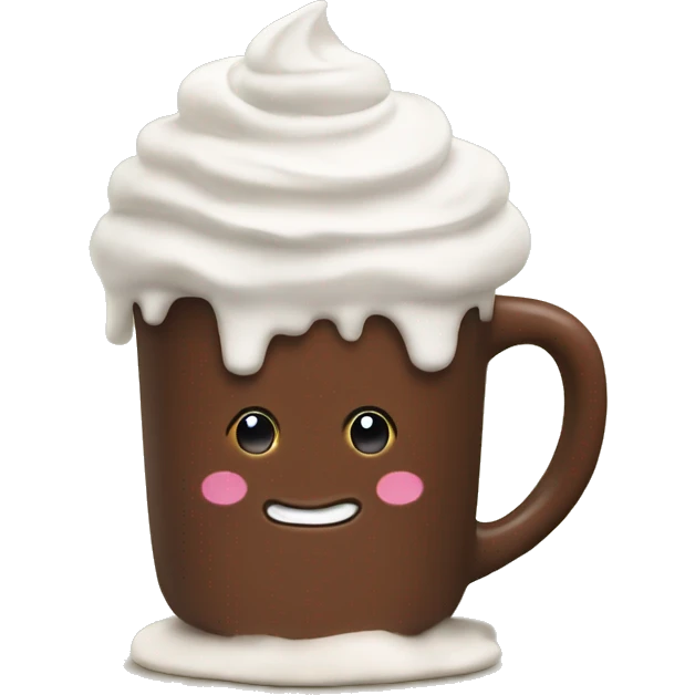 Hot chocolate with whip cream  emoji