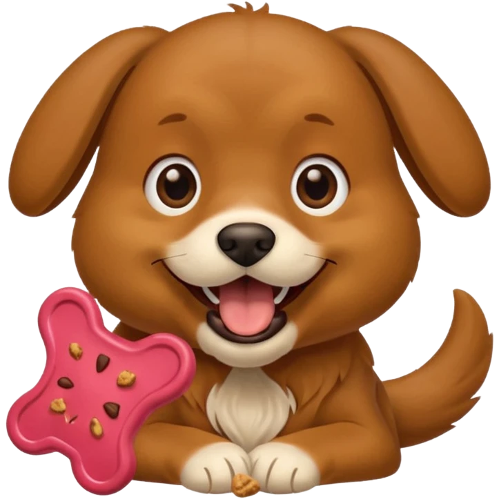dog biting dog treat emoji