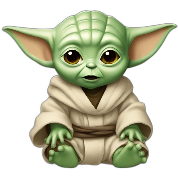 Bébé Yoda fessants un cœur emoji