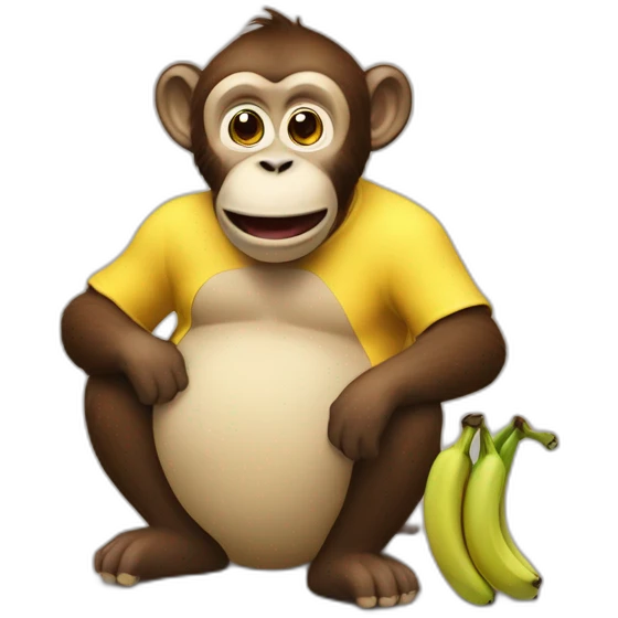 Un singe qui mange des bananes emoji