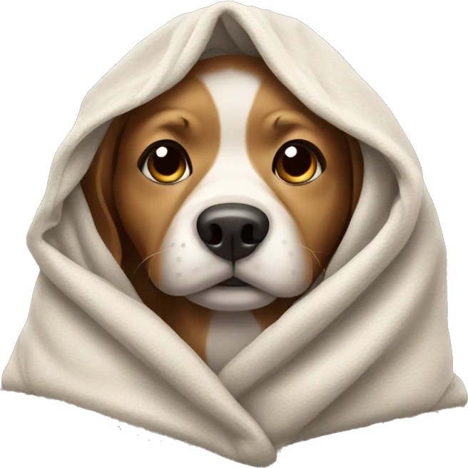 Dog in blanket  emoji