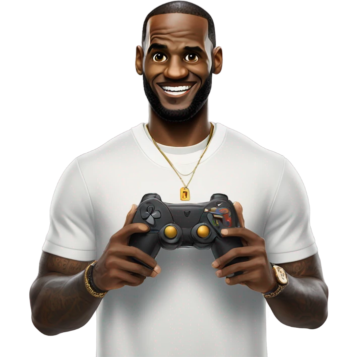 lebron james with a controller emoji