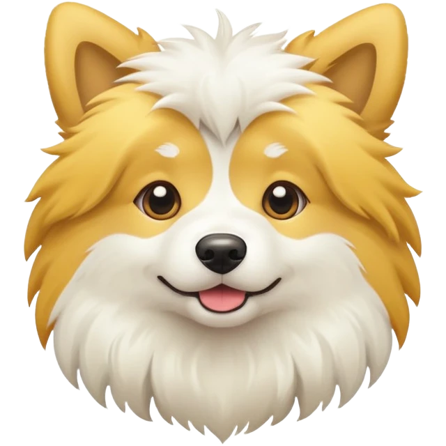 Yellow and white dog emoji