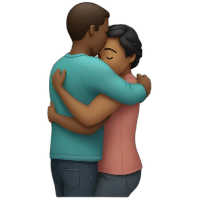 Two poeple hugging emoji