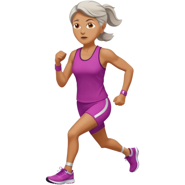 create an older woman runner emoji