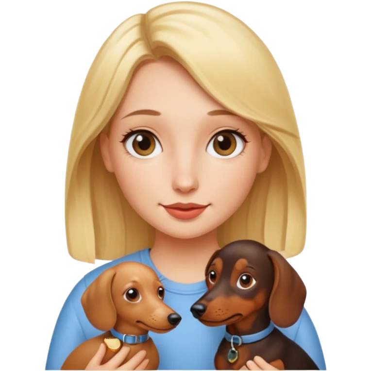 blonde girl with dachshund emoji