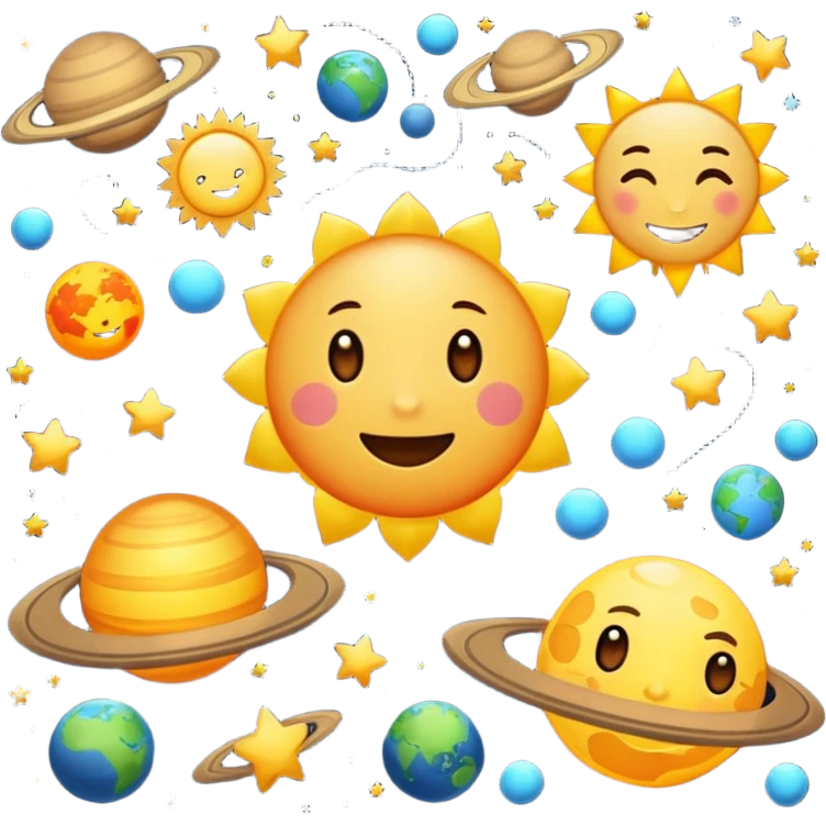 Faça um sistema solar emoji