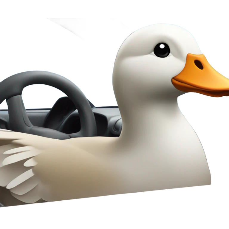 Goose driving a car emoji