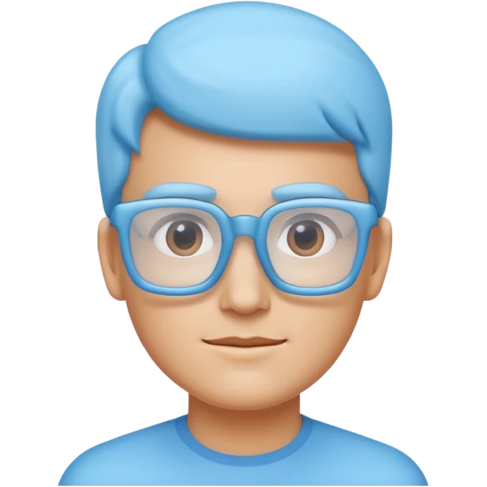A 3D cartoon sky-blue square spectacle, slightly thick frame, glossy surface, minimal plain background, Only glasses. emoji