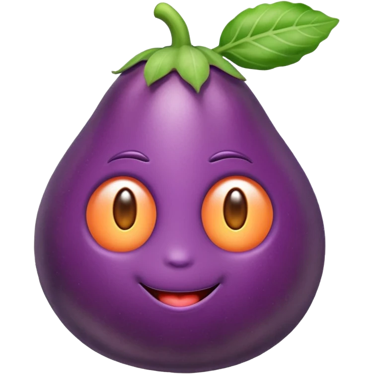 an eggplant inside of a peach, playful and clear, suitable for emoji use emoji