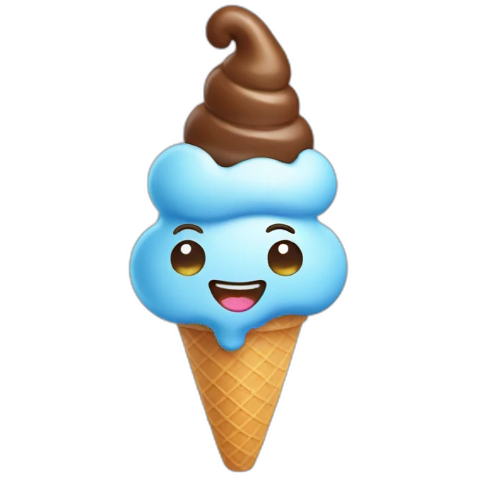 Ice cream with a hat emoji