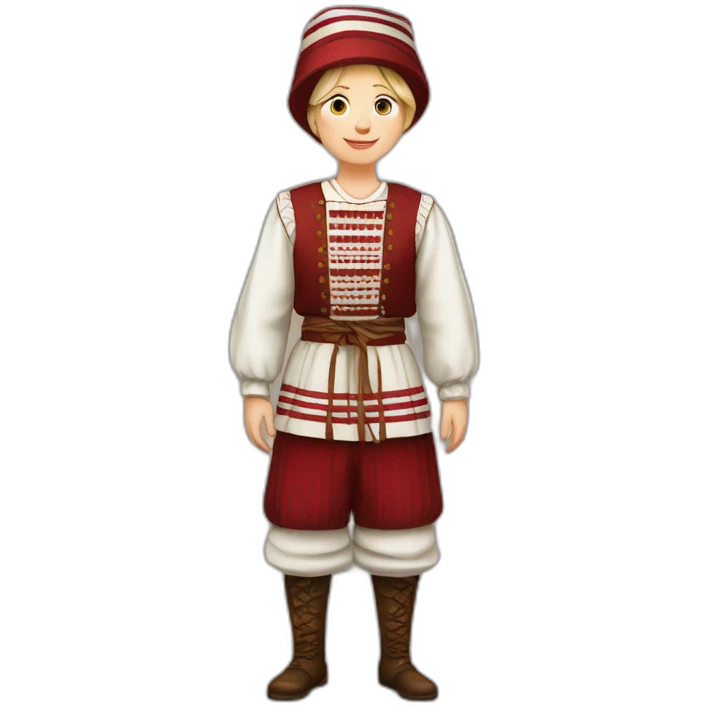 latvian traditional costume full body with stripes emoji