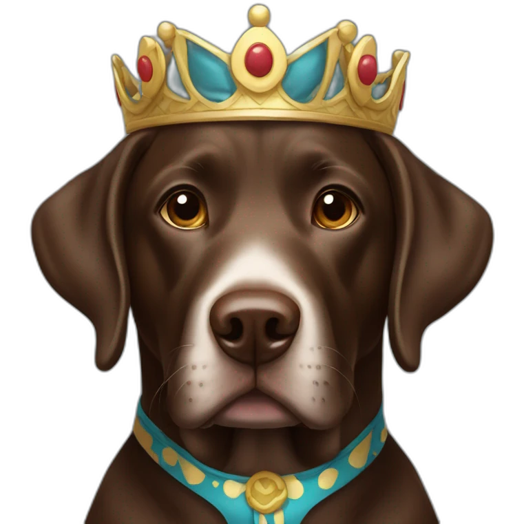 chocolate labrador in king outfit emoji