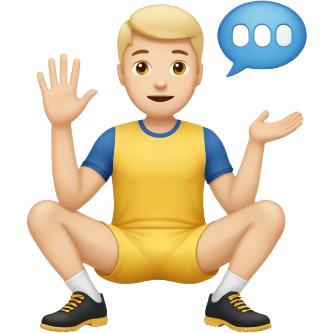 Make a yellow emoji man put his hand on his crotch area and a speech bubble saying Darragh give me snus Make him put his hand between his legs  emoji