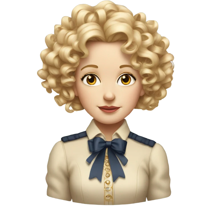 Nellie Olsen with blonde curls with ribbons very detailed and realistic emoji