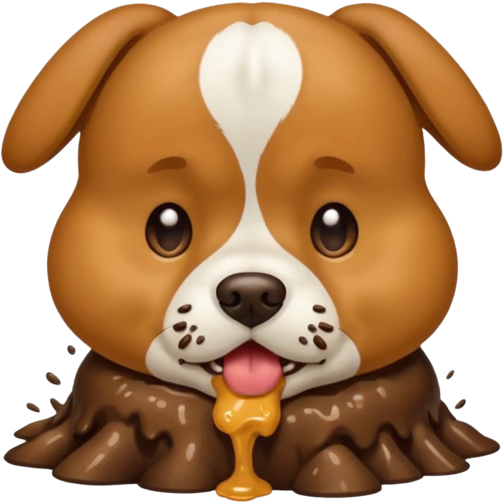 Dog eating it's own puke emoji