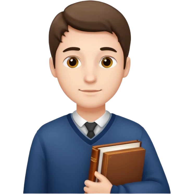 estudiante con libros pero hommbre  emoji