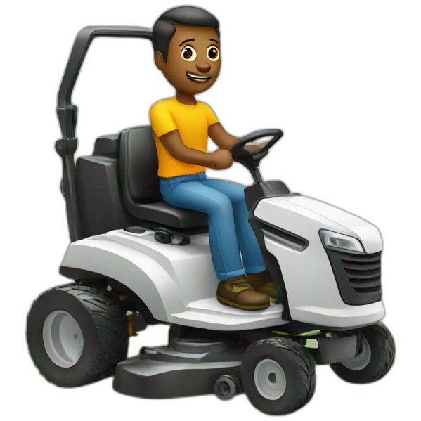 Man on lawnmower emoji
