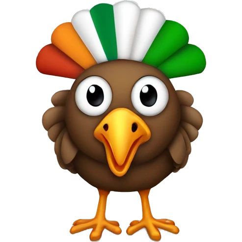 Turkey with an Irish flag  emoji