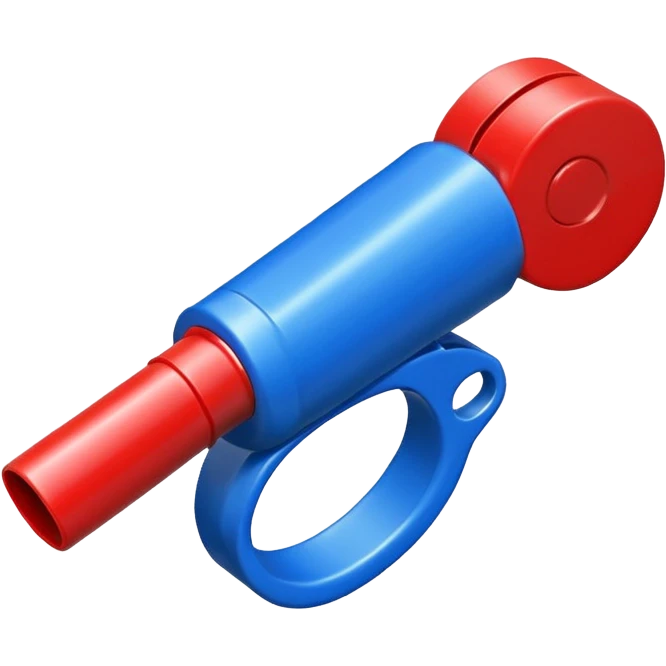 whistle blow blue (#00A3E0) and red (#F9423A) emoji