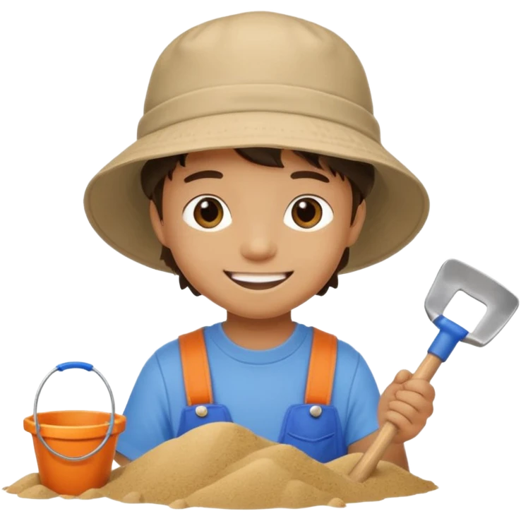 kid playing with sand emoji