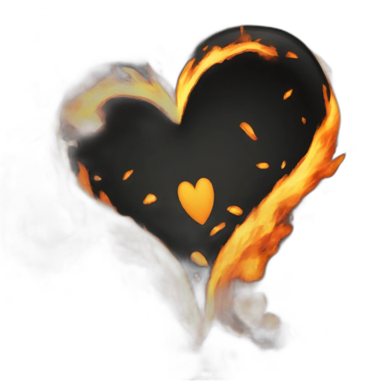 black heart in fire emoji