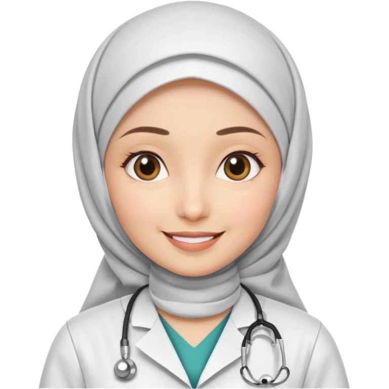 Hijab white doctor dress emoji