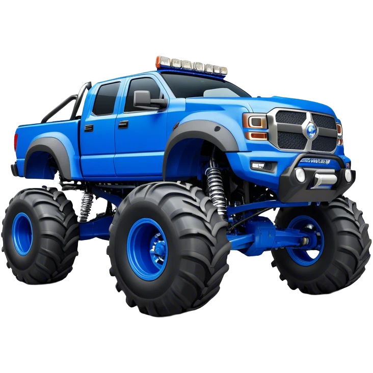 Bigfoot - Bigfoot 4x4 (Model Year: 2022) (Iconic colour: Blue) - An oversized, rugged monster truck with bold, aggressive lines painted in a striking blue. Focus on massive, rugged tires and a muscular chassis that exudes raw power and an urban legend feel. emoji