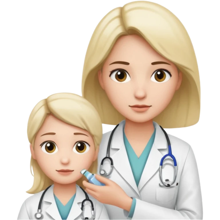 A medic (woman) attending to a person at the hospital emoji