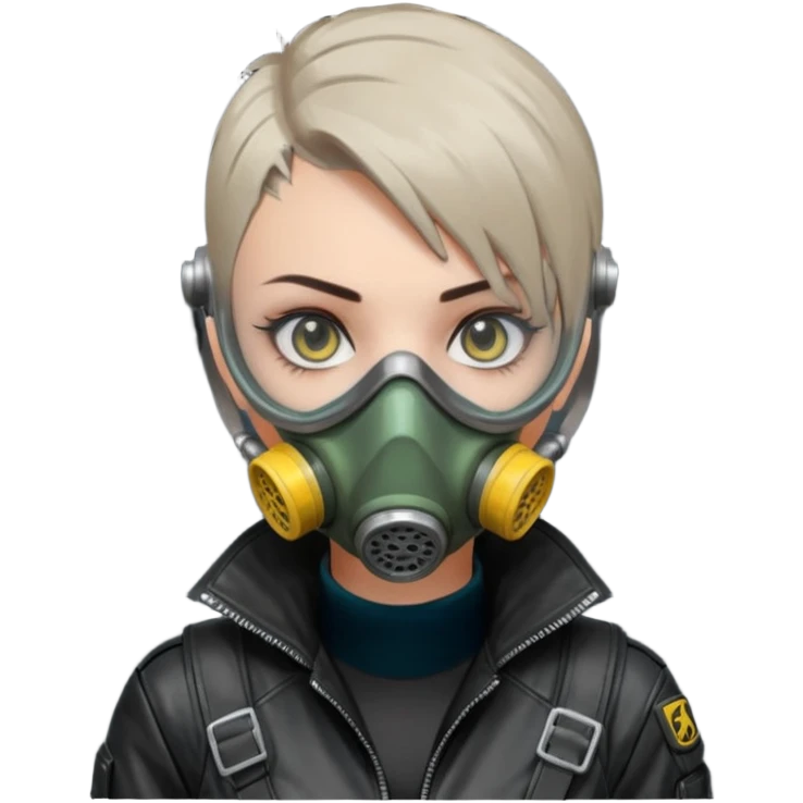 cyberpunk gasmask girl programmer buzzcut emoji