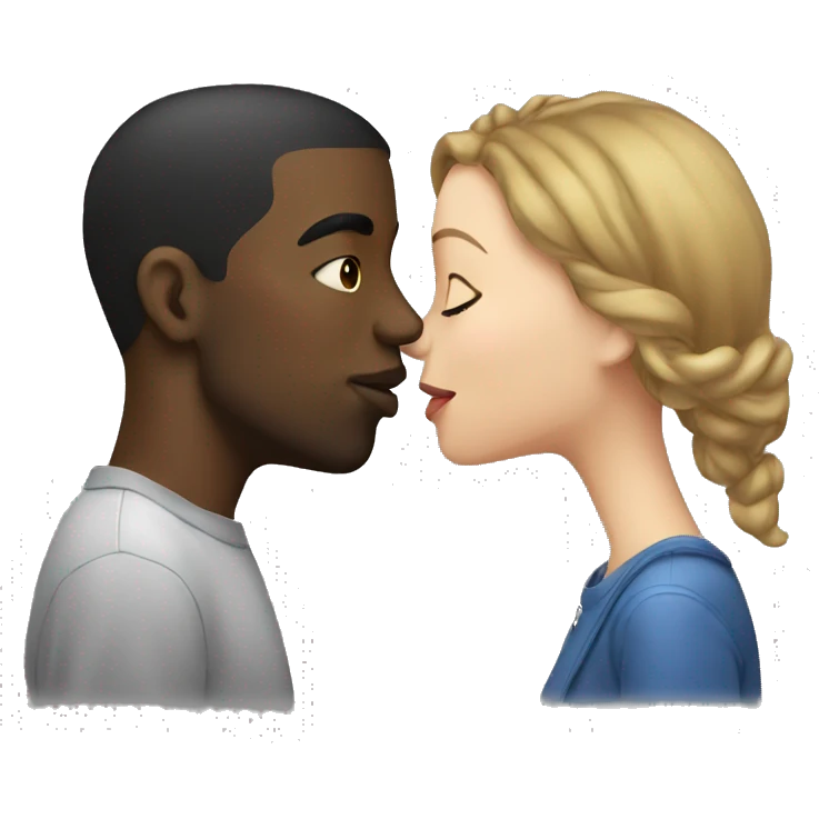 Black guy white girl kissing  emoji