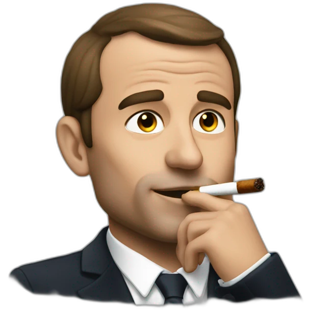 macron smoking a cigar emoji