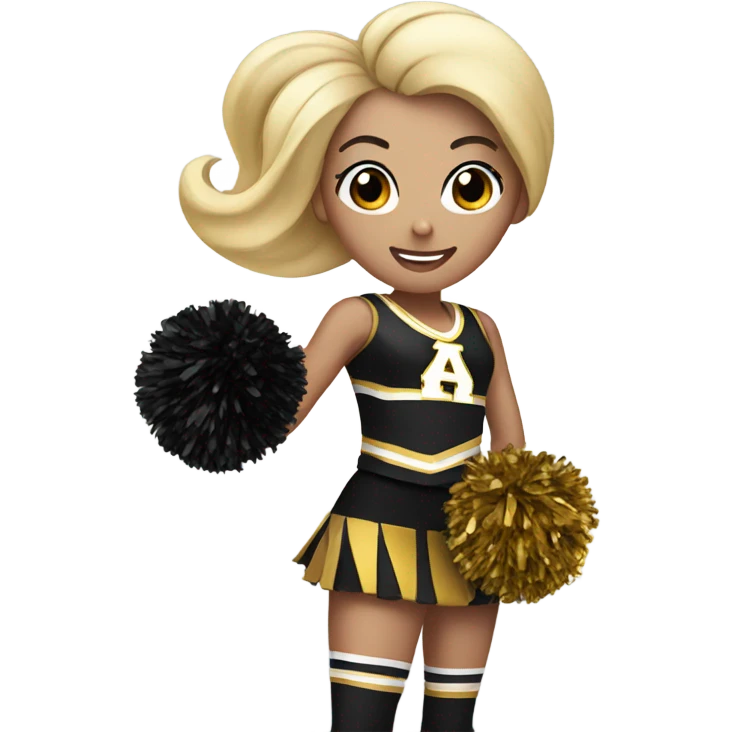 White emoji black and gold cheerleader emoji
