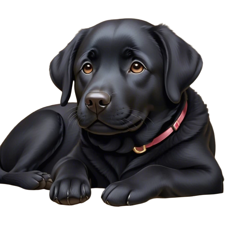Meme-Worthy Cute Sleeping Black Labrador Portrait Emoji, Head resting peacefully with a contented smile, showcasing a delightfully robust build and a luxuriously soft black Fur, eyes shut in a serene nap, Simplified yet hilariously adorable features, highly detailed, glowing with a soft, drowsy light, high shine, relaxed and utterly lovable, stylized with an air of playful laziness, bright and heartwarming, soft glowing outline, capturing the essence of a comically sleepy companion, so meme-worthy it feels like it could instantly become the next viral sensation of adorable slumber! emoji