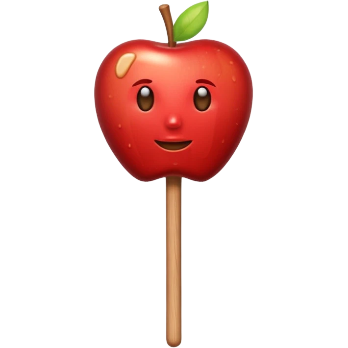Caramel apple on a stick emoji