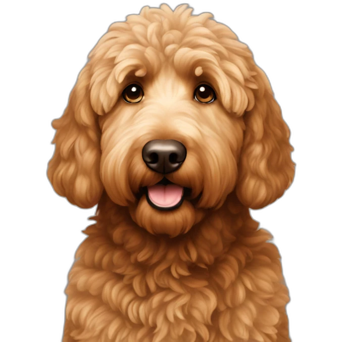 brown golden doodle wearing vision pro emoji