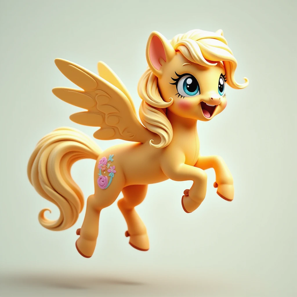 Fluttershy in a realistic style jumping in excitement, no background, transparent emoji