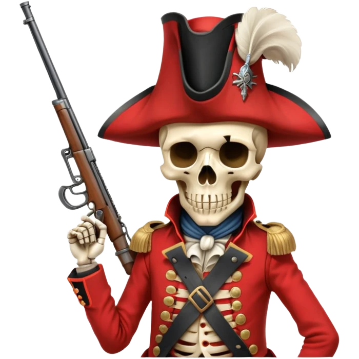 British redcoat skeleton soldier 1700s revolutionary war emoji