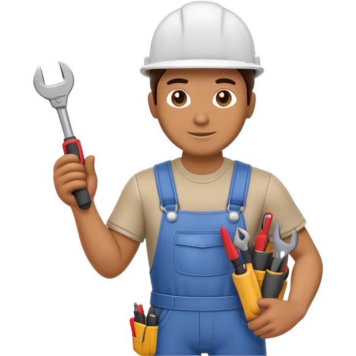 HVAC technician with tools action figure emoji