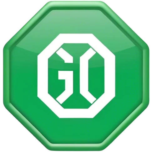  green octagon sign that says go  emoji