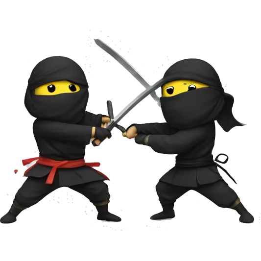 Two ninjas sword fighting emoji