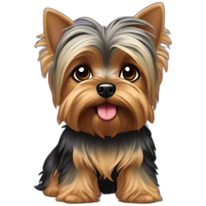 Yorkshire terrier con chupete emoji